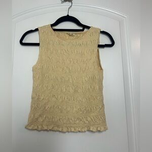 Madewell Women's Sachi Smocked Butter Yellow Tank Size XS chic 90s boho feminine
